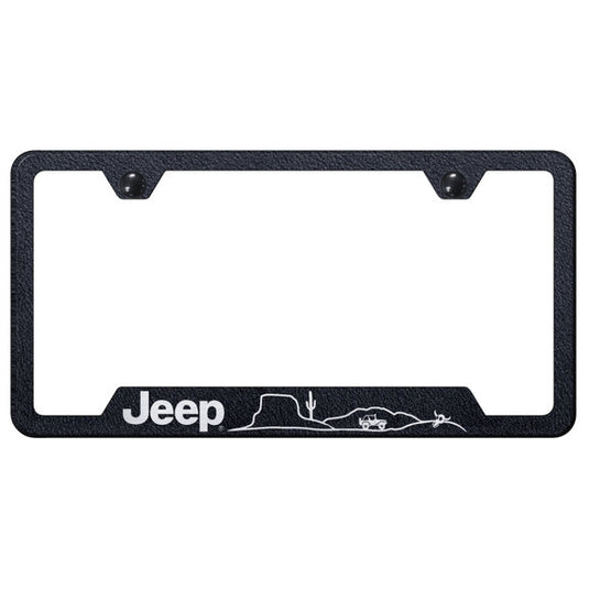 Automotive Gold Laser Etched Stainless Jeep Desert License Plate Frame