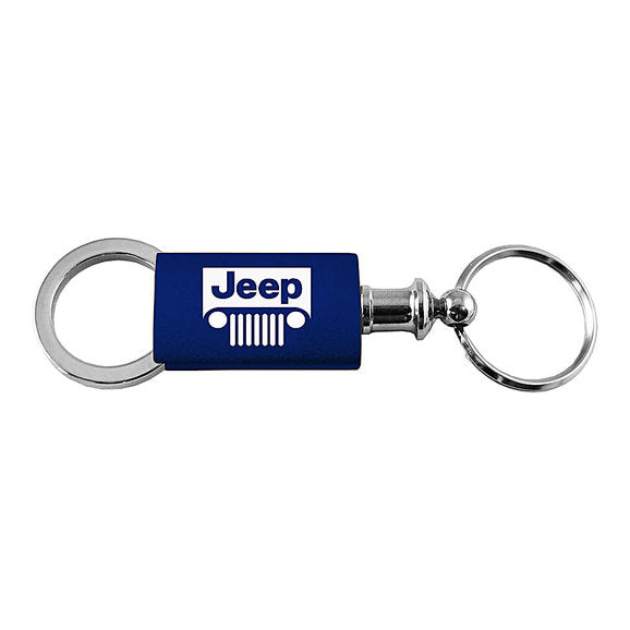 Load image into Gallery viewer, Automotive Gold Jeep Grill Logo Anodized Aluminum Valet Keychain
