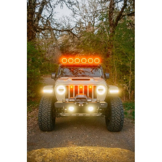 Quadratec STEALTH 7" Round Eclipse Light Bar Kit for 18-24 Jeep Wrangler JL & Gladiator JT