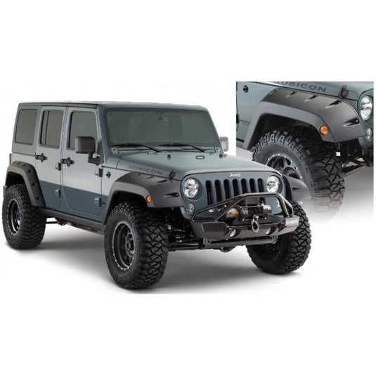 Bushwacker Factory Coverage 9.5" Width Pocket Style Fender Flares for 07-18 Jeep Wrangler Unlimited JK 4 Door