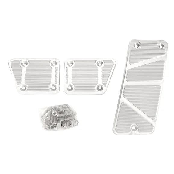 Load image into Gallery viewer, DV8 Offroad JP-180026-BL Billet Aluminum Pedal Pad Covers for 07-18 Jeep Wrangler JK with Manual Transmission
