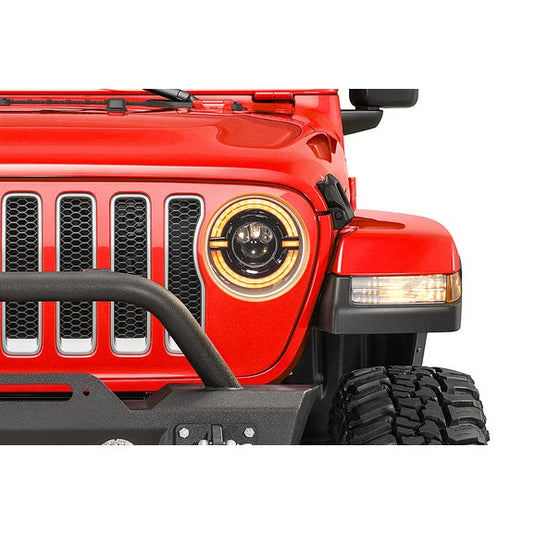 TACTIK TT-LED-DRL-HALO-9 9" LED Headlights with DRL Halo for 18-24 Jeep Wrangler JL & Gladiator JT