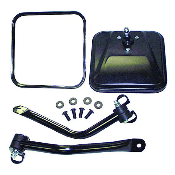 Crown Automotive RT30012 Windshield Mount Mirror Kit in Black for 97-06 Jeep Wrangler TJ and Unlimited