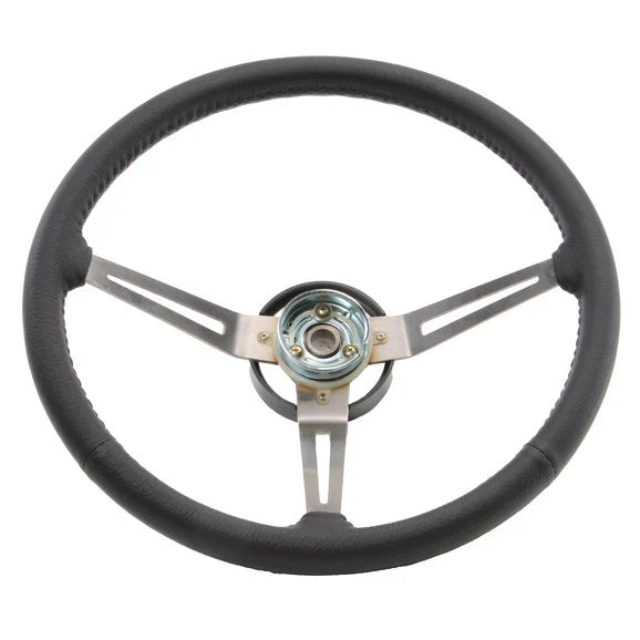 OMIX 18031.06 OE Leather Grip Steering Wheel for 76-95 Jeep CJ & Wrangler YJ