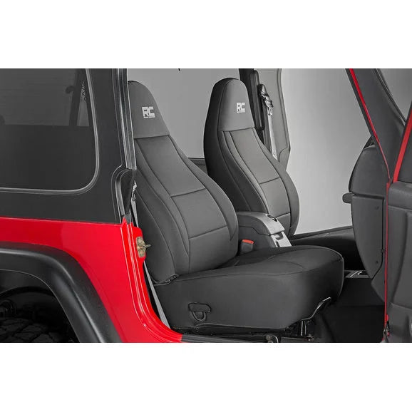 Load image into Gallery viewer, Rough Country 91001 Front &amp; Rear Seat Covers for 03-06 Jeep Wrangler TJ
