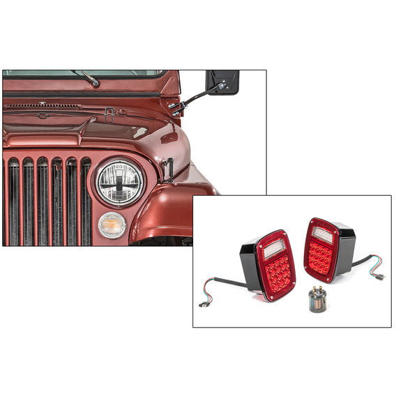 Load image into Gallery viewer, Quadratec Gen II LED Headlights &amp; LED Tail Light Kit for 76-86 Jeep CJ-5 &amp; CJ-7
