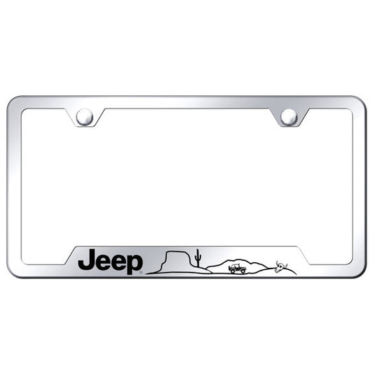 Automotive Gold Laser Etched Stainless Jeep Desert License Plate Frame