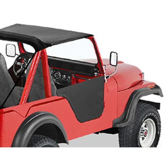 Bestop 53025-01 Soft Half Doors in Black Vinyl for 55-75 Jeep CJ5