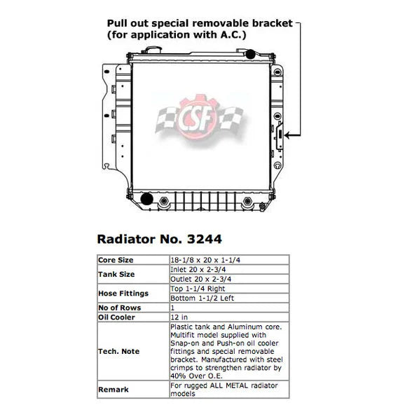 Load image into Gallery viewer, CSF 3244 OE Style Replacement Radiator for 87-06 Jeep Wrangler YJ &amp; TJ
