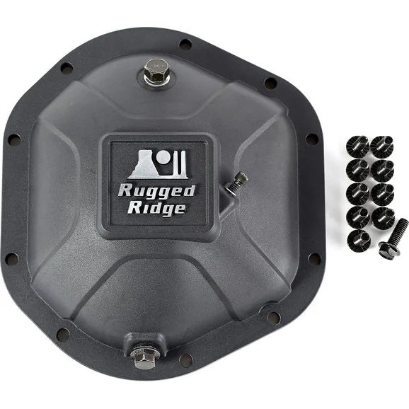 Load image into Gallery viewer, Rugged Ridge 16595.12 Boulder Aluminum Differential Cover in Black for Dana 44 Axle Assemblies
