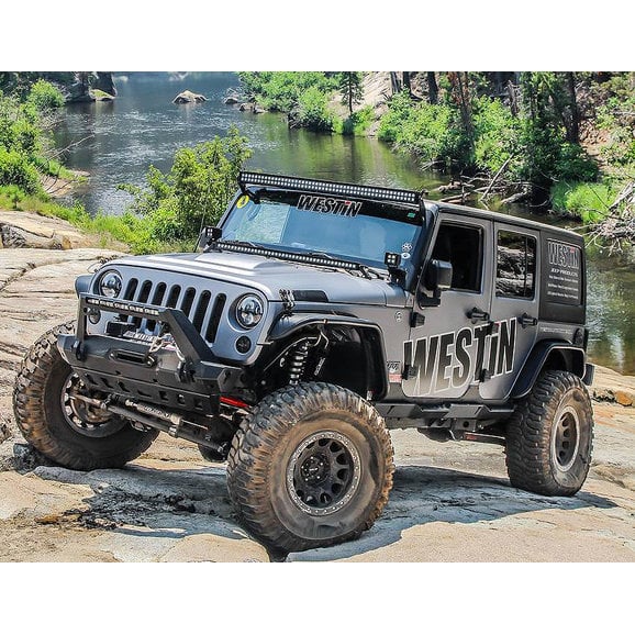 Load image into Gallery viewer, Westin 42-7015 Snyper Rock Slider Steps for 07-18 Jeep Wrangler JK Unlimited 4-Door
