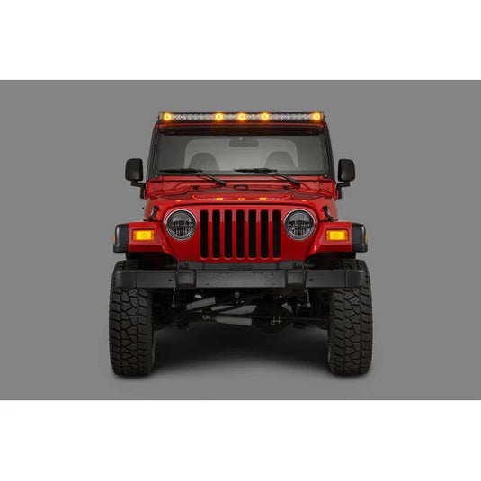 Quadratec J5 LED Light Bar with Amber Clearance Cab Lights