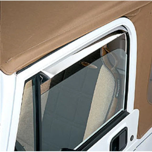 AVS 12415 Ventshade Window Deflectors in Stainless Steel for 87-95 Jeep Wrangler YJ