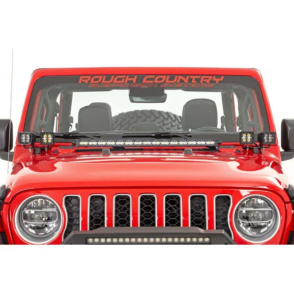 Load image into Gallery viewer, Rough Country Quad LED Light Pod Kit for 18-24 Jeep Wrangler JL &amp; Gladiator JT
