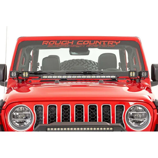 Rough Country Quad LED Light Pod Kit for 18-24 Jeep Wrangler JL & Gladiator JT