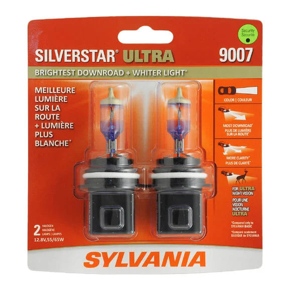 Sylvania 9007SU.BP2 #9007 SilverStar Ultra Halogen Headlight Bulb 2 Pack