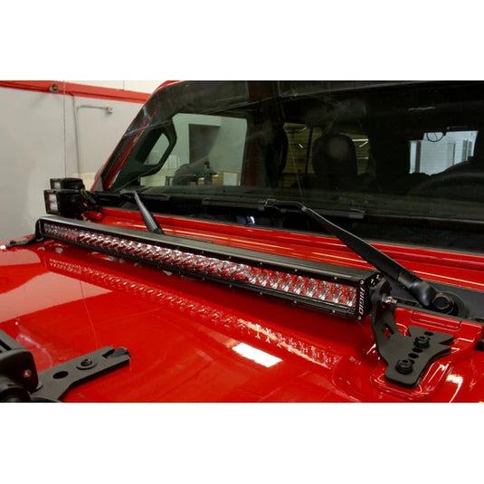 Go Rhino 731300T 30" LED Light Bar Hood Hinge Mount for 18-20 Jeep Wrangler JL Unlimited & Gladiator JT