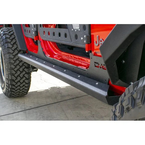 Load image into Gallery viewer, DV8 Offroad SRSOTB-13 Body &amp; Frame Mounted Rock Sliders for 07-18 Jeep Wrangler Unlimited JK 4-Door
