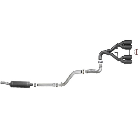 aFe Power Rebel Series 2.5" 304 Stainless Cat-Back w/ 3.5" Quad Tips for 18-24 Jeep Wrangler JL