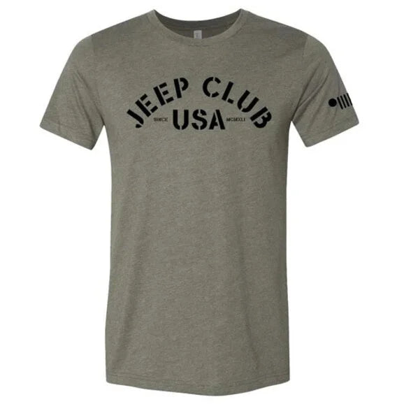 Jeep Merchandise Mens Jeep Club USA Short Sleeve T-Shirt in Military Green