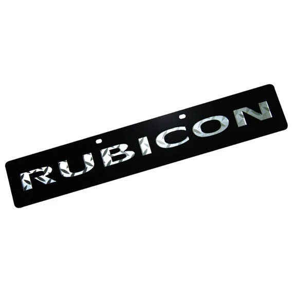 Load image into Gallery viewer, Eurosport Daytona 4440-1 Jeep Trail-Blazer License Plate with Rubicon Logo on Black Acrylic
