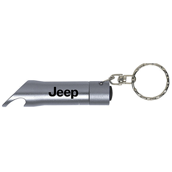 Load image into Gallery viewer, Automotive Gold Jeep Logo LED Flashlight-Bottle Opener Keychain
