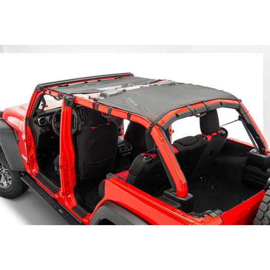 MasterTop Mesh Bimini Plus Top with Integrated Grab Handles for 18-21 Jeep Wrangler JL 2-Door