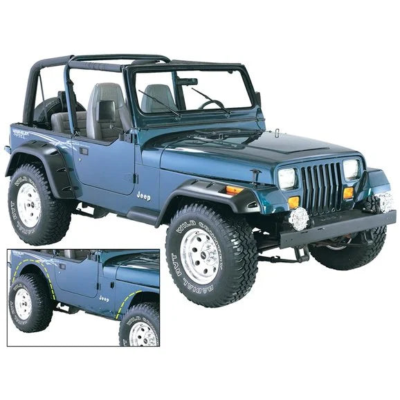 Bushwacker 10909-07 Cut-Out Fender Flares for 87-95 Jeep Wrangler YJ