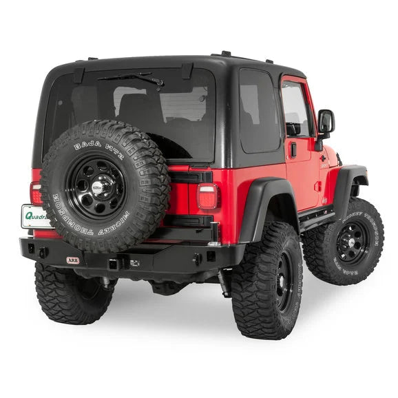 Load image into Gallery viewer, ARB Rear Modular Bumper &amp; Swing Away Wheel Carrier in Black for 97-06 Jeep Wrangler TJ
