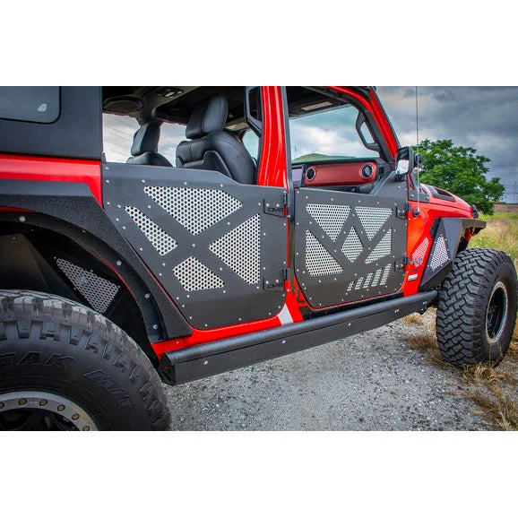 Load image into Gallery viewer, DV8 Offroad Aluminum Half Doors with Screens for 18-24 Jeep Wrangler JL &amp; Gladiator JT
