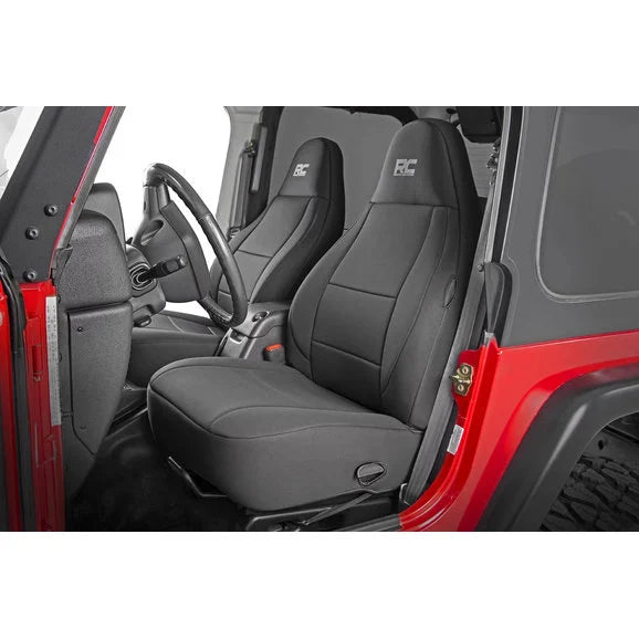 Load image into Gallery viewer, Rough Country 91000 Front &amp; Rear Seat Covers for 97-02 Jeep Wrangler TJ
