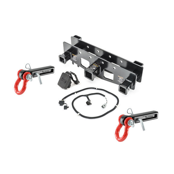 Load image into Gallery viewer, VersaHitch 2&quot; Receiver Hitch with Wiring Kit, Jeep Logo Plug, 1.5&quot; Receiver D-Ring Mounts &amp; 3/4&quot; D-Rings for 07-18 Jeep Wrangler JK
