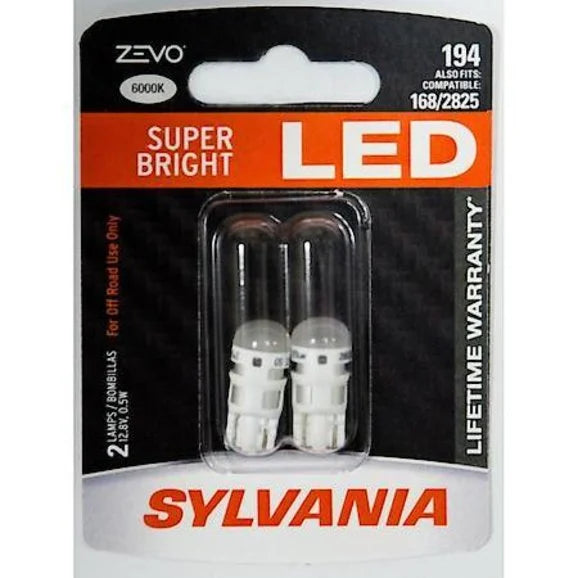 Sylvania 194LED.BP2 #194 White Zevo LED Mini 2 Pack