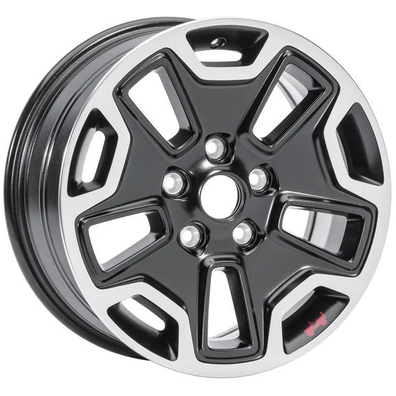 Mopar 1XA50RXFAA Rubicon Wheel in Gloss Black with Machined Accents for 07-18 Jeep Wrangler JK and 99-18 Grand Cherokee WJ, WK, & WK2