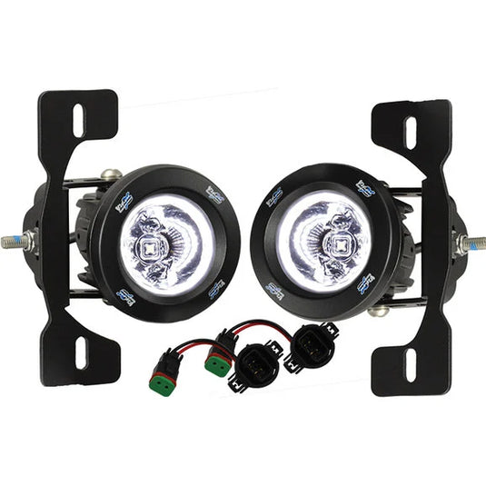 Vision X 9892474 JK Optimus LED Fog Light Upgrade Kit with Halos for 07-18 Jeep Wrangler JK with Factory Steel Bumper