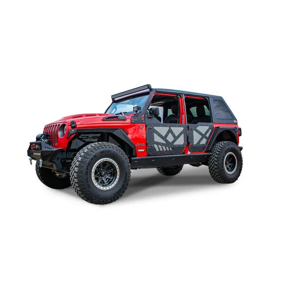 DV8 Offroad Aluminum Half Doors with Screens for 18-24 Jeep Wrangler JL & Gladiator JT