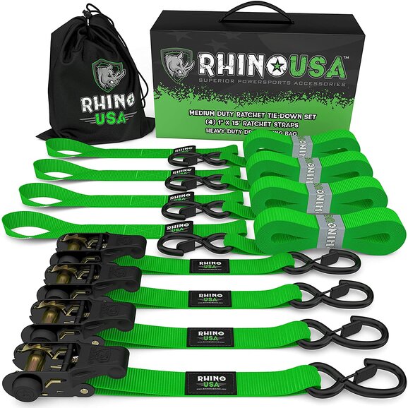 Load image into Gallery viewer, Rhino USA Medium Duty 1&quot; x 15&#39; Ratchet Tie-Down Set
