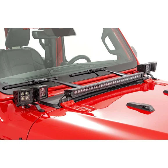 Load image into Gallery viewer, Rough Country Quad LED Light Pod Kit for 18-24 Jeep Wrangler JL &amp; Gladiator JT
