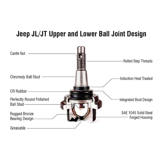 Apex Chassis Heavy Duty Ball Joint Kit for 2019-2022 Jeep Gladiator JT / 2018-2022 Jeep Wrangler JL/JLU Rubicon (2 Upper / 2 Lower)