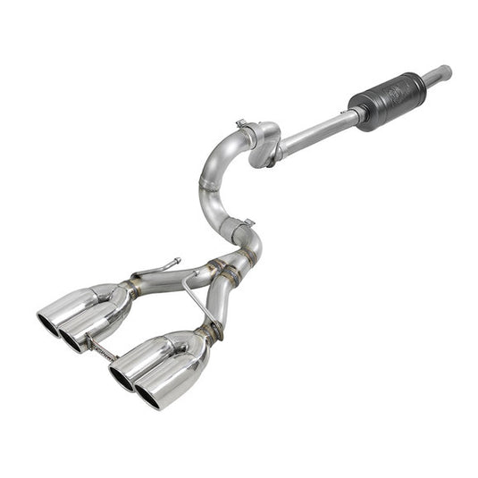 aFe Power Rebel Series 2.5" 304 Stainless Cat-Back w/ 3.5" Quad Tips for 18-24 Jeep Wrangler JL