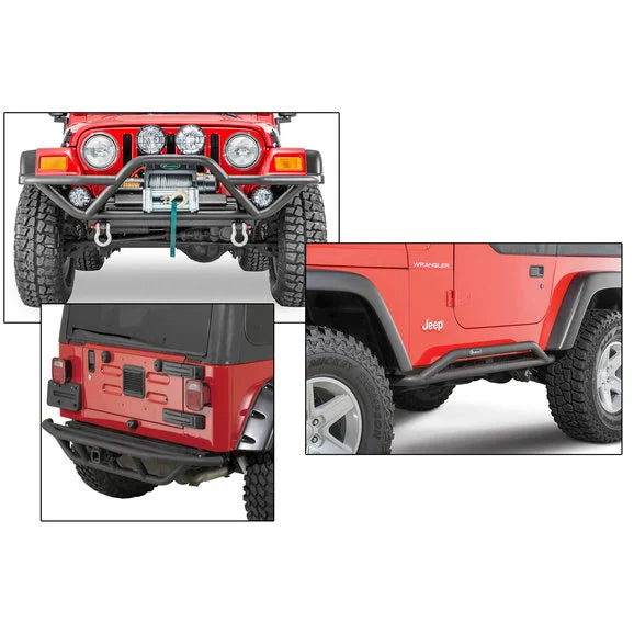 Quadratec QRC Front Bumper, Rocker Guards & Rear Bumper for 87-06 Jeep Wrangler YJ & TJ