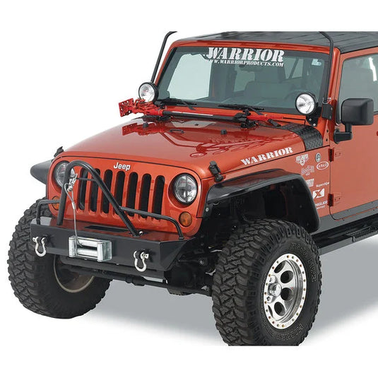 Warrior Products 59755 Front Stubby Winch Bumper with Stinger for 07-18 Jeep Wrangler JK