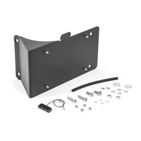 Load image into Gallery viewer, Warrior Products 1564 Side Mount License Plate Bracket with LED for 07-18 Jeep Wrangler JK with LED Rear Corners
