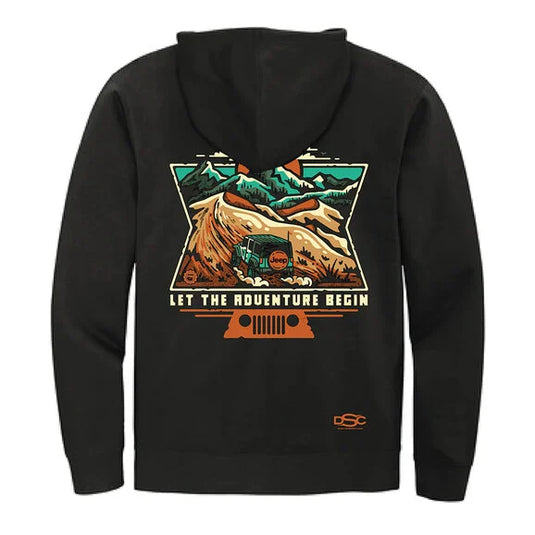 Jeep Merchandise Mens Jeep Dunes Zip Hoodie Sweatshirt in Black