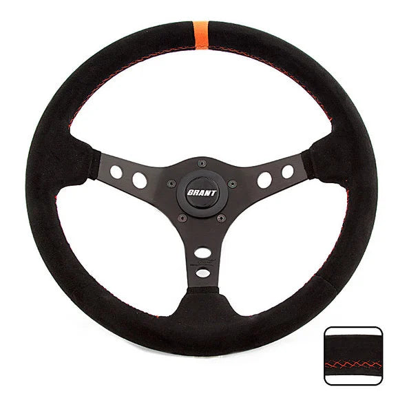 Load image into Gallery viewer, Grant Products Racing Edition Steering Wheel in Lightweight Aluminum with Ultra Suede Grip &amp; Top Stripe
