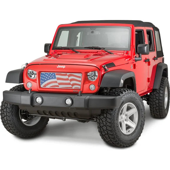 Load image into Gallery viewer, Rugged Ridge 12034.32 Spartan Grille with Flag Mesh Insert Kit for 07-18 Jeep Wrangler JK
