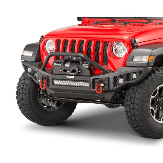 Go Rhino 331201T Rockline Winch Ready Front Bumper with Overrider for 07-20 Jeep Wrangler JL, JK & Gladiator JT