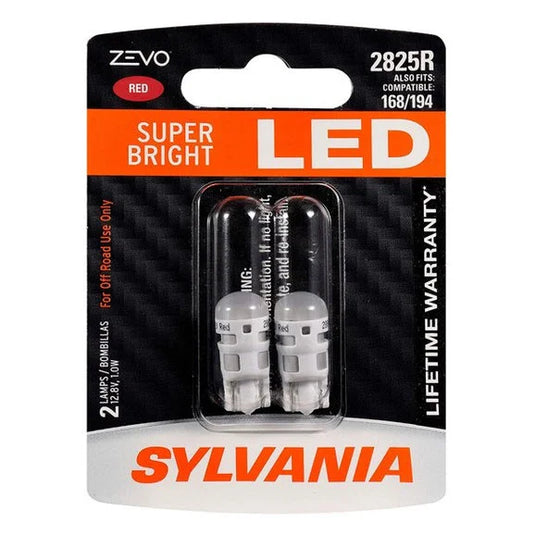 Sylvania 2825RLED.BP2 #2825R Red Zevo LED Mini Bulb 2 Pack