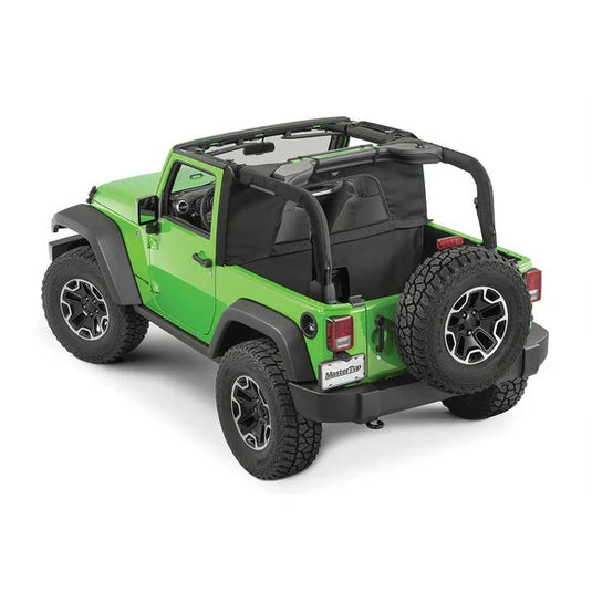 MasterTop Wind Stopper Plus & Tonneau Cover 2-Piece Kit for 07-18 Jeep Wrangler JK 2-Door