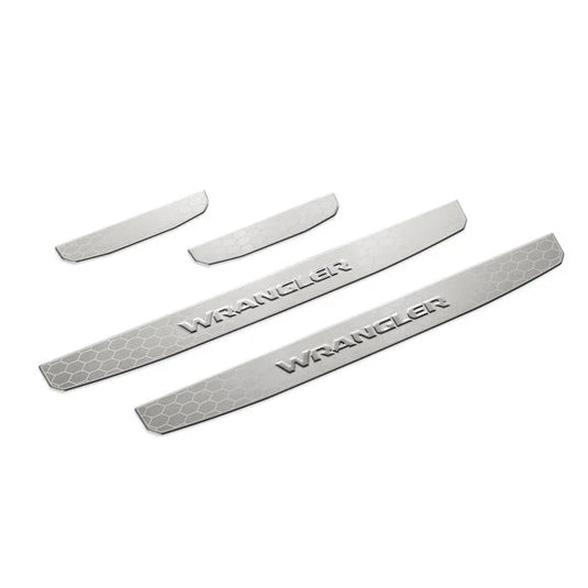 Mopar 82215396AB Stainless Steel Door Sill Guards for 18-24 Jeep Wrangler JL Unlimited